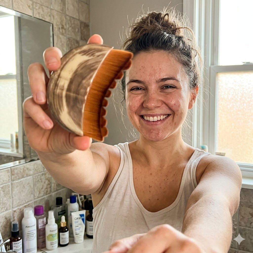 LANBENA Facial Contour Brush | De-Puff & Sculpt Lymphatic Drainage Tool