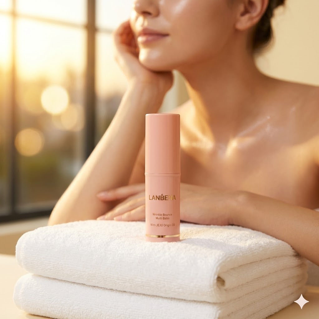 LANBENA Korean Wrinkle Bounce Multi Balm Stick | Salmon Collagen + PDRN | Anti-Aging Face, Eyes, Lips &amp; Neck Balm
